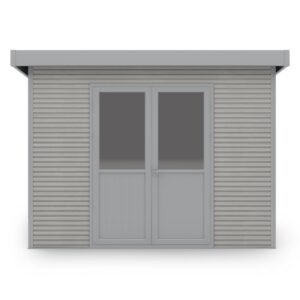 Șopron de scule Ardena 3x3 m 9 m², gri închis, lemn compozit, aluminiu, montaj ușor