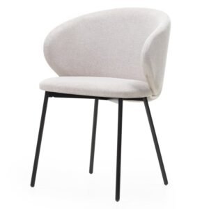 Scaun de masă Adrano, bej deschis/picioare negre