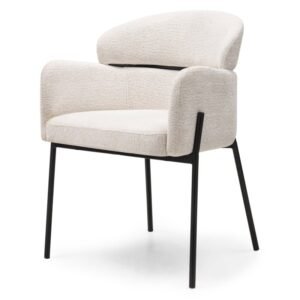 Scaun de sufragerie Granda, picioare ecru/negru