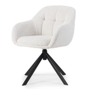 Scaun rotativ Santos bej și picioare crem/negru