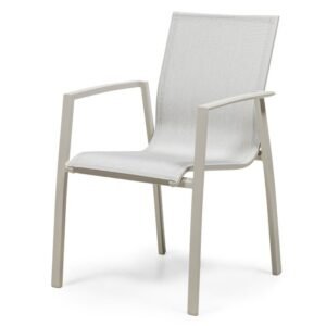 Scaun de grădină Canelli din aluminiu, bej deschis