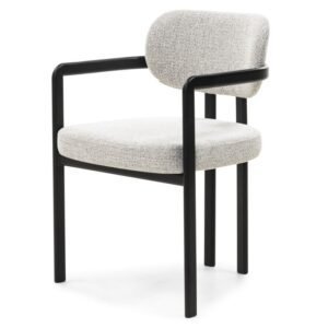 Scaun tapițat Alba, gri taupe/negru