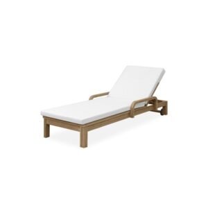 Șezlong de grădină reglabil Castello, lemn de salcâm FSC, aspect de tec, bej