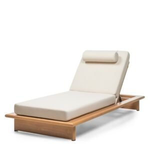 Șezlong de grădină Conny, reglabil, aluminiu, bej deschis, efect de lemn