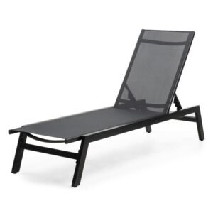 Șezlong de grădină reglabil din aluminiu Shelly, grafit