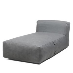 Canapea de colț de grădină cu aspirator, otomană, cu husă, gri