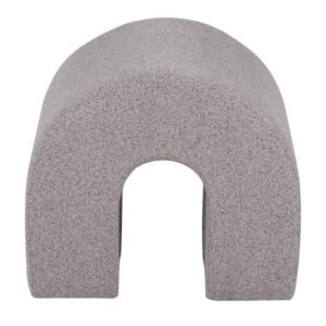 Puf tapițat Arc, rotunjit, maro deschis