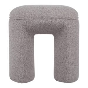 Puf tapițat Cove, rotunjit, maro deschis