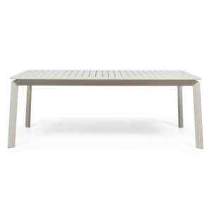 Masă de grădină extensibilă Canelli 205-286 cm, aluminiu, dreptunghiulară, bej deschis