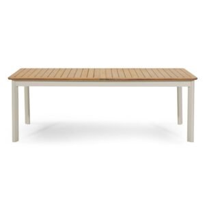 Masă de grădină extensibilă Porticato 211-300 cm lemn de salcâm FSC, aspect tec, bej deschis