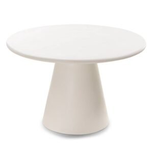Masă de dining Aurora 120 cm, rotundă, ecru, microciment