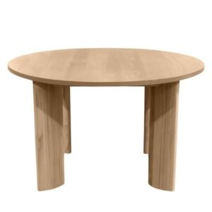 Masă de sufragerie Bali 120 cm, rotundă, crem și alb