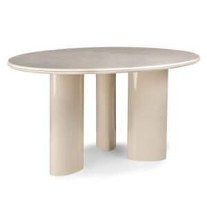 Masă de dining Rio 160 cm, bej deschis/marmură