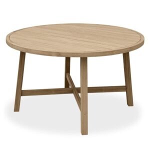 Masă de grădină Castello 130 cm, rotundă, aspect tec, lemn de salcâm FSC