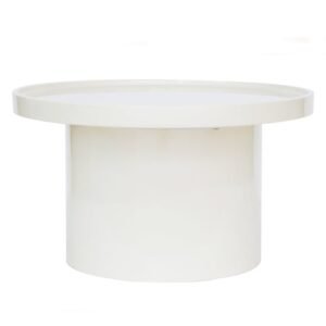 Masă de cafea Chia, 70 cm, albă, lucioasă