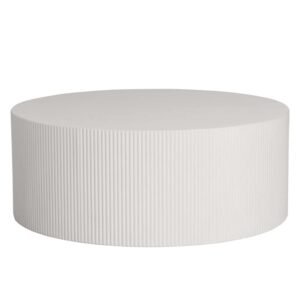 Masă de cafea Ermanno, 90 cm, gri-bej, canelată