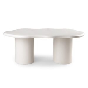 Masă de cafea Muse, gri-bej, mată, forme rotunjite